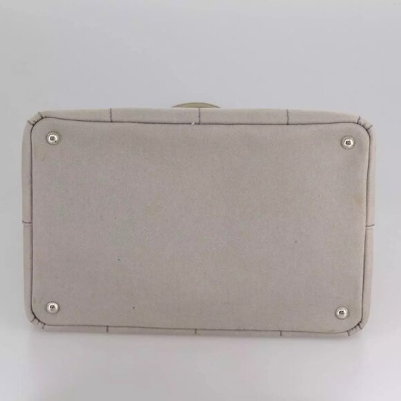 PRADA Canapa MM Hand Bag Denim Gray Silver - Picture 4 of 16